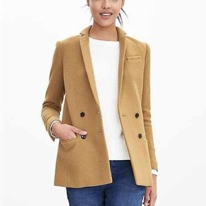 Banana Republic Camel Double-Breasted Blazer 40% wool